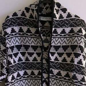 Black and White Patterned Women's Jacket